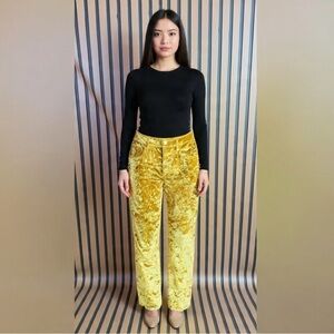 Acne Studios Gold Velvet Trousers Sz 38